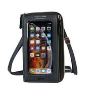 JeashCHAT Small Crossbody Cell Phone Purse for Women, Phone Bag with Clear Touch Screen Window, Mini Shoulder Bag Wallet Handbag with Credit Card Slots Clearance